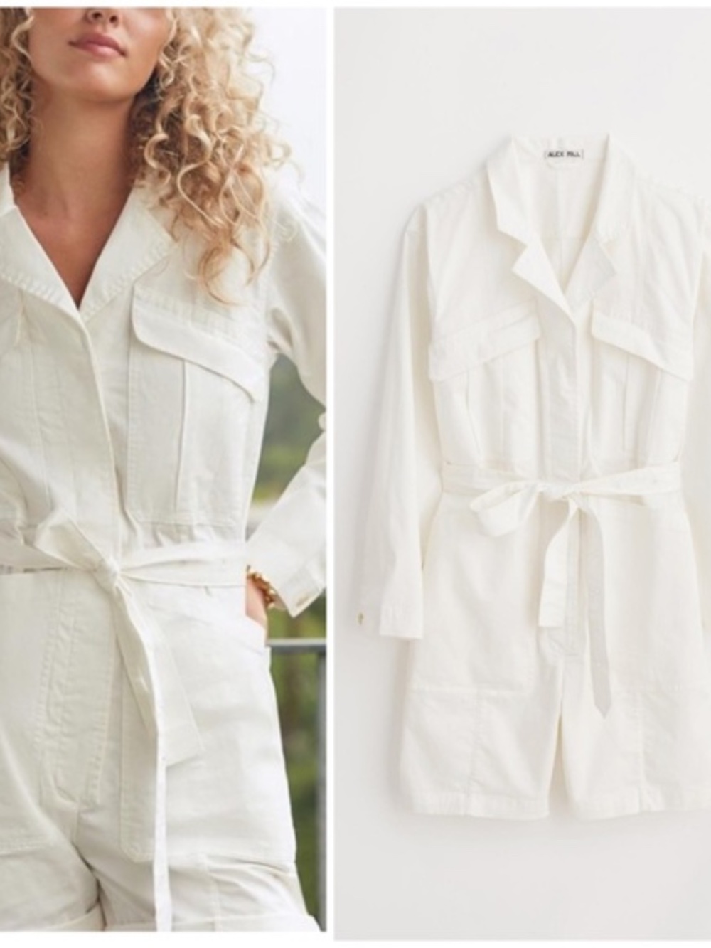 NWT ALEX MILL EXPEDITION SHORT JUMPSUIT IN ECRU SIZE XL!